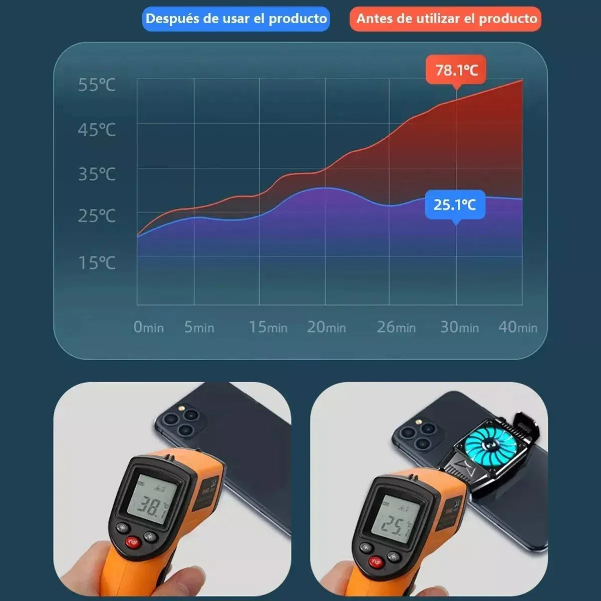 Ventilador Gamer De Refrigeración Ajustable Para Celular
